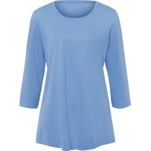 Longshirt - Hemelsblauw - 100% Katoen - Ronde Hals - 3/4-Mouwen