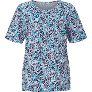 Shirt met korte mouwen in wit/turquoise bedrukt