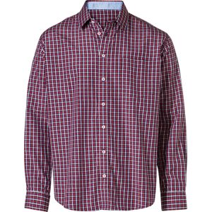 Overhemden - Donkerrood Geruit - 65% Polyester 35% Katoen