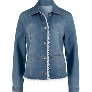 Jeansblazer - Blue-Bleached - Dames - Casual Denim met Kant