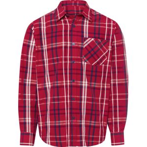 Heren Overhemd met lange mouwen in rood/marine geruit