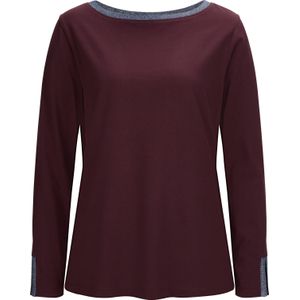 Dames Shirt met boothals in bordeaux