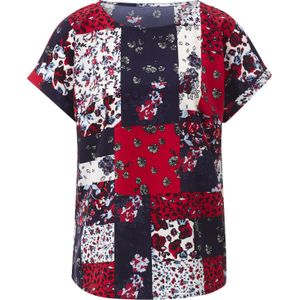 Blouse - Marine/Aardbei - 100% Polyester - Korte Mouwen