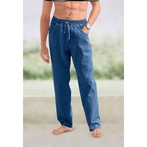 Pantalons - Blue-stonewashed - 100% Katoen - Steekzakken - Elastische Band