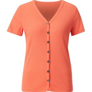 T-shirt - Oranje - 95% Viscose 5% Elastaan - Korte Mouwen V-hals