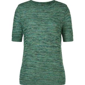 Dames Pullover met korte mouwen in appel/marine gemêleerd