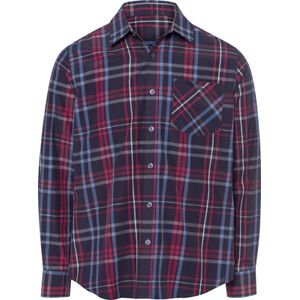 Heren Overhemd met lange mouwen in marine/rood geruit