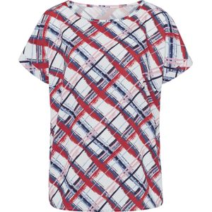 Dames Comfortabele blouse in ecru/rood bedrukt