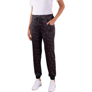 Dames Vrijetijdsbroek in zwart geprint