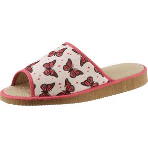 Dames slippers in fuchsia geprint