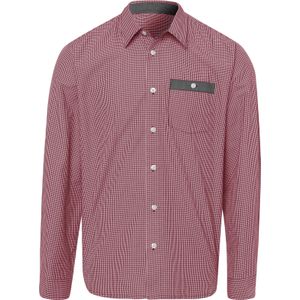 Heren Geruit overhemd in donkerrood/wit geruit