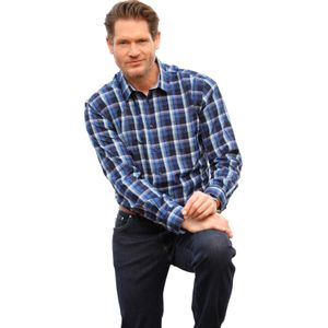 Marine Geruit Overhemd - Lange Mouwen - Katoen/POLYESTER