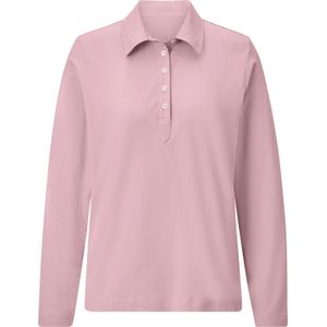 Dames Poloshirt met lange mouwen in roze