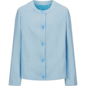 Aqua/Ecru Gedessineerd Blazer - 100% Polyester - Knoopsluiting - Lange Mouwen