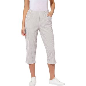 Dames Capribroek in taupe gestreept