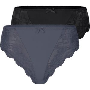 Sassamode - Slip - Zwart en Antraciet - 2 Stuks