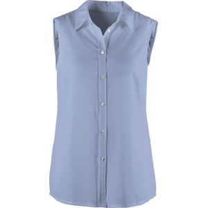 Mouwloze blouse in lichtblauw