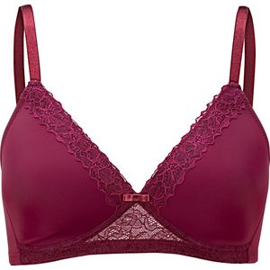 Dames Beha met cups zonder beugel in marine + bordeaux