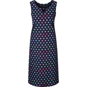 Dames Zomerjurk in marine/magenta bedrukt