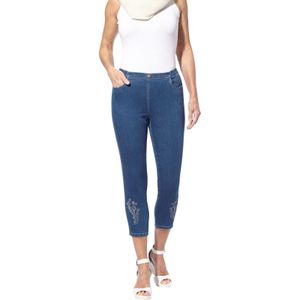 Blue-Stonewashed Jeans - Steekzakken - Comfortabele Taillehoogte - 7/8-lengte