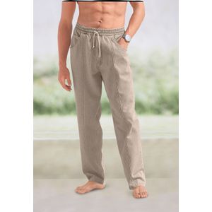 Stretchbroeken - Beige - 100% Katoen - Elastische Band