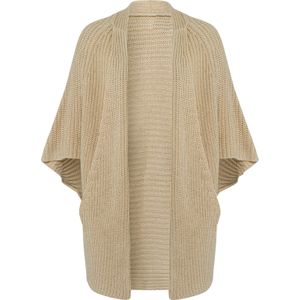 Dames Vest - Zand - Oversized Look - Met Grote Zakken