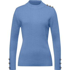 Pullovers - Hemelsblauw - 100% Polyacryl - Lange Mouwen - Staande Kraag