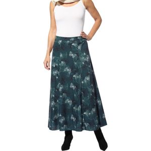 Dames Rok met print in petrol/zwart geprint