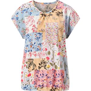 T-shirt - Mint/rosé Gedessineerd - 100% Katoen