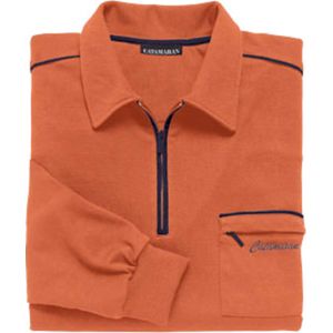 Catamaran - Poloshirt - Terracotta - Lange Mouwen - 100% Katoen