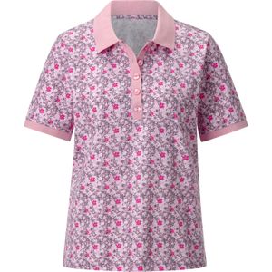 Dames Poloshirt in roze/fuchsia geprint