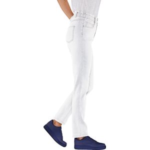 Jeans - Wit - 97% Katoen 3% Elastaan - Steekzak Knoop Ritssluiting