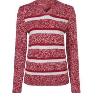 Dames Pullover met lange mouwen in rood/wit gedessineerd