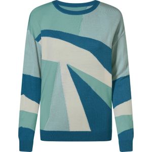 Dames Pullover met lange mouwen in kalkmint-salie gedessineerd