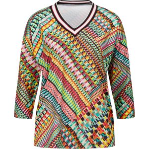 Smaragd/Pink Gedessineerd - Longsleeve - 100% Polyester