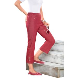 Rood - Jeans - 67% Katoen, 30% Polyester - Opgestikte Zakken, Knoop en Ritssluiting
