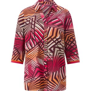 Blouse - Pink/Papaja - 100% Polyester - Knoopsluiting - V-hals