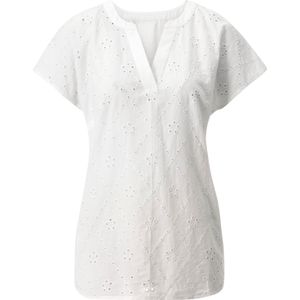 Blouse - Wit - 100% Katoen - Korte Mouwen