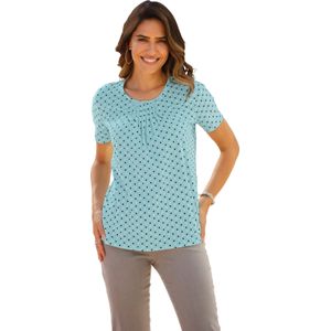 Shirt met korte mouwen in mint gedessineerd