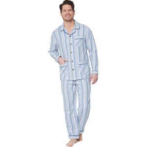 Heren Pyjama in blauw gestreept