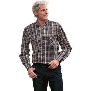 Bordeaux Geruit Overhemd - Katoen - Lange Mouwen - Knoopsluiting