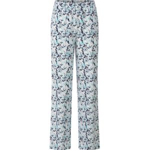 Dames Vrijetijdsbroek in ecru/marine geprint