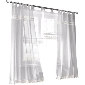 Decoratieve vitrage in wit