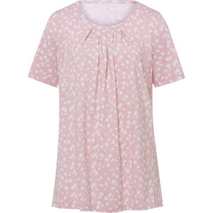 Dames - Lang Shirt - Roze/Wit - Bedrukt