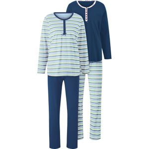 wäschepur - Pyjama Set - Gestreept en Effen - Lange Mouwen - Single-Jersey
