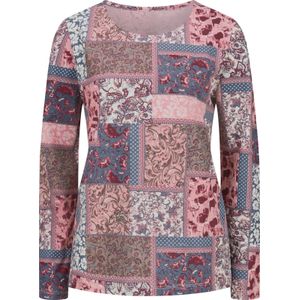 Classic Basics - Shirt - Hortensia/Rookblauw gedessineerd - Lange Mouwen - Ronde Hals