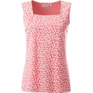 Dames Tanktop in zalm/ecru gedessineerd