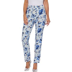 Dames Bengalinebroek in wit/marine geprint