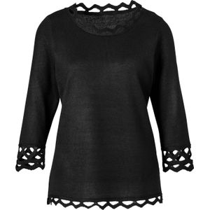 Zwart - Trui - 100% Polyacryl - 3/4-Mouwen