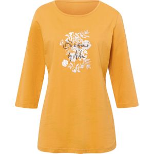 Longshirt - Oker/Wit - 100% Katoen - Gedessineerd